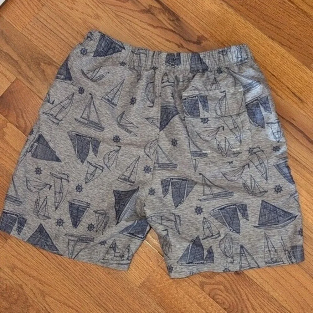 Nautical U.S. Polo Assn Sailboat Swim Trunks Shorts Men's Large‎ Gray Blue Lined
